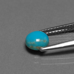 Turquesa azul natural 0,79ct, corte redondo, opaco