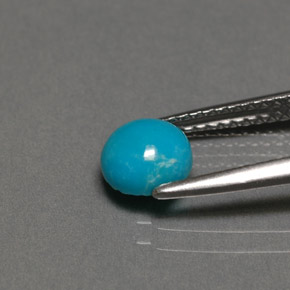 Turquesa azul natural 0,75ct, corte redondo, opaco
