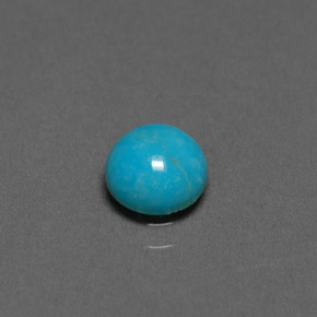 Turquesa azul natural 0,66ct, corte redondo, opaco