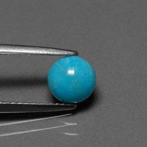 Turquesa azul natural 0,66ct, corte redondo, opaco