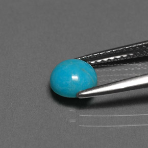 Turquesa azul natural 0,66ct, corte redondo, opaco
