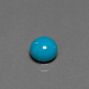 Turquesa azul natural 0,77ct, corte redondo, opaco