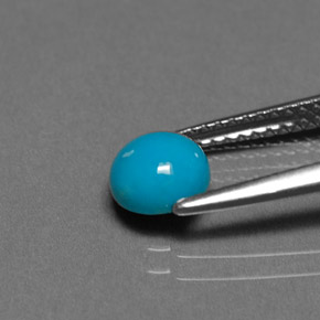 Turquesa azul natural 0,77ct, corte redondo, opaco