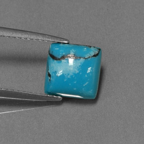 Turquesa azul natural 1,47ct, quadrado, opaco