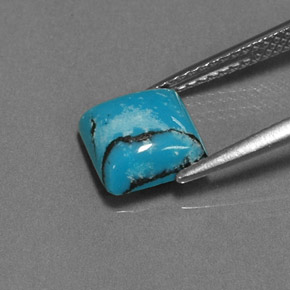 Turquesa azul natural 1,47ct, quadrado, opaco