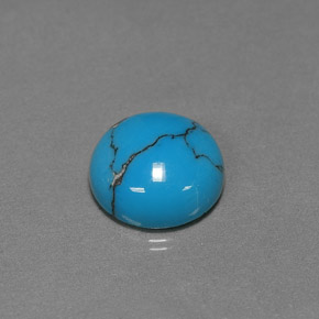 Turquesa azul natural 2,22ct, corte redondo, opaco