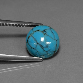 Turquesa verde natural 2,63ct, corte redondo, opaco