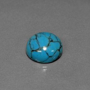 Turquesa verde natural 2,63ct, corte redondo, opaco