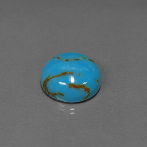 Turquesa azul natural 3,09ct, corte redondo, opaco