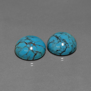 Pedras preciosas de turquesa azul natural de  ct, corte redondo, opaco