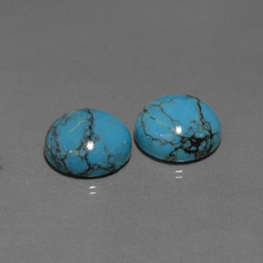 Pedras preciosas de turquesa azul natural de  ct, corte redondo, opaco