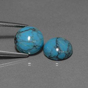 Pedras preciosas de turquesa azul natural de  ct, corte redondo, opaco