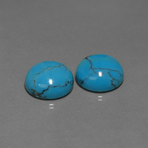 Pedras preciosas de turquesa azul natural de  ct, corte redondo, opaco