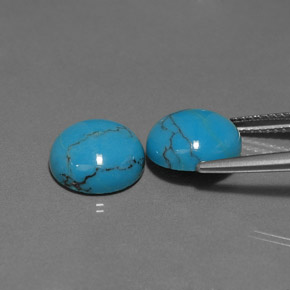 Pedras preciosas de turquesa azul natural de  ct, corte redondo, opaco