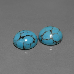 Pedras preciosas de turquesa azul natural de  ct, corte redondo, opaco