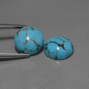 Pedras preciosas de turquesa azul natural de  ct, corte redondo, opaco