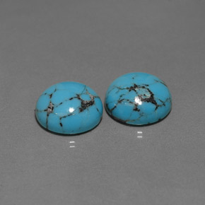 Pedras preciosas de turquesa azul natural de  ct, corte redondo, opaco