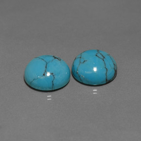 Pedras preciosas de turquesa azul natural de  ct, corte redondo, opaco