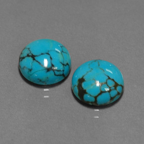 Pedras preciosas de turquesa azul natural de  ct, corte redondo, opaco