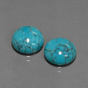 Pedras preciosas de turquesa azul natural de  ct, corte redondo, opaco