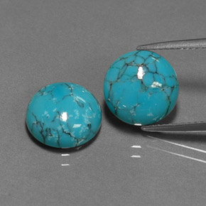 Pedras preciosas de turquesa azul natural de  ct, corte redondo, opaco