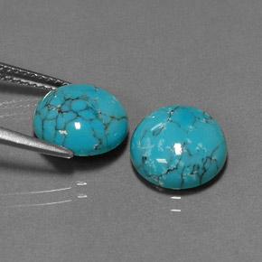 Pedras preciosas de turquesa azul natural de  ct, corte redondo, opaco