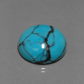 Turquesa azul natural 2,56ct, corte redondo, opaco