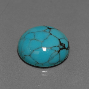 Turquesa azul natural 2,55ct, corte redondo, opaco