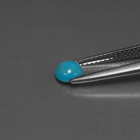 Turquesa Azul Natural 0.39ct, Corte Redondo, Opaco