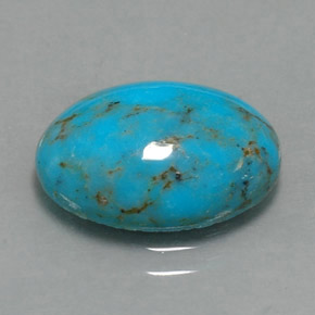 Turquesa azul natural 4,18ct, corte oval, opaco