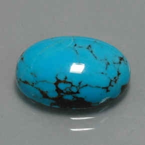 Turquesa azul natural 3,84ct, corte oval, opaco
