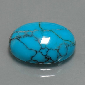Turquesa azul natural 4,52ct, corte oval, opaco