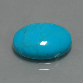 Turquesa azul natural 3,84ct, corte oval, opaco