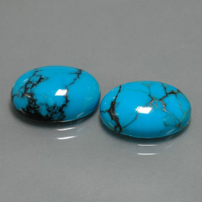Pedras preciosas de turquesa azul natural de  ct, corte oval, opaco
