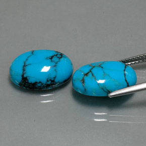 Pedras preciosas de turquesa azul natural de  ct, corte oval, opaco