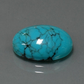 Turquesa azul natural 4,12ct, corte oval, opaco