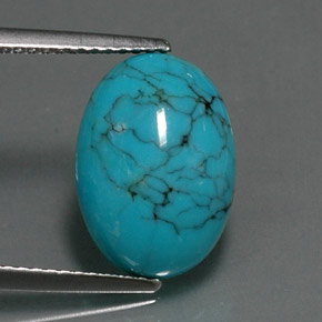 Turquesa azul natural 4,12ct, corte oval, opaco