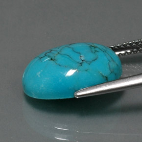 Turquesa azul natural 4,12ct, corte oval, opaco
