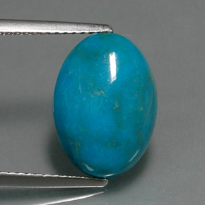 Turquesa azul natural 4,85ct, corte oval, opaco