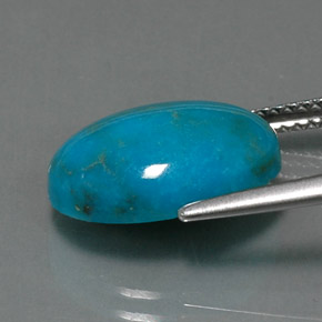 Turquesa azul natural 4,85ct, corte oval, opaco