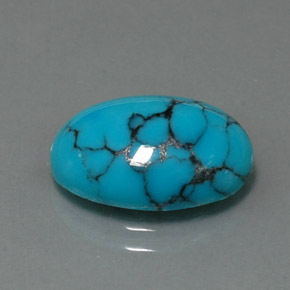 Turquesa azul natural 4,20ct, corte oval, opaco