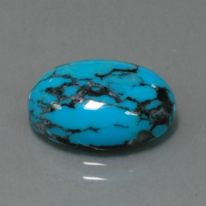 Turquesa azul natural 4,06ct, corte oval, opaco