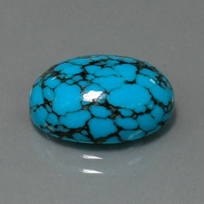 Turquesa azul natural 4,09ct, corte oval, opaco