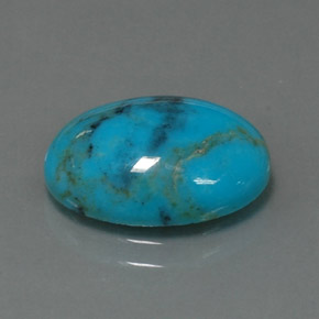 Turquesa azul natural 3,78ct, corte oval, opaco