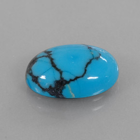 Turquesa azul natural 4,20ct, corte oval, opaco