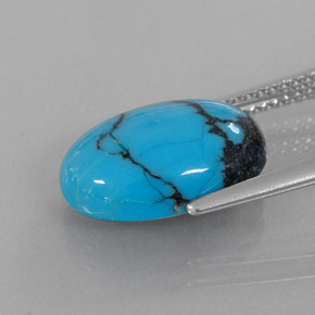 Turquesa azul natural 4,20ct, corte oval, opaco