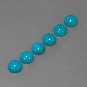 Pedras preciosas de turquesa azul natural de  ct, corte redondo, opaco