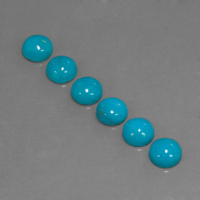 Pedras preciosas de turquesa azul natural de  ct, corte redondo, opaco