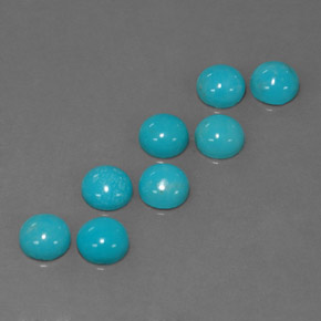 Pedras preciosas de turquesa azul natural de  ct, corte redondo, opaco