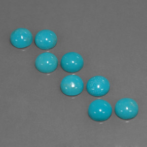 Pedras preciosas de turquesa azul natural de  ct, corte redondo, opaco